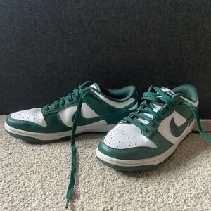 Nike Men's Classic Green and White Sneakers